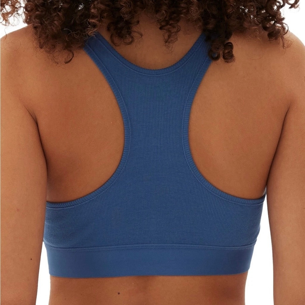 Lot of 2 - GAP BODY Cotton Rib Racerback Bralette Blue Size Medium - Picture 6 of 8
